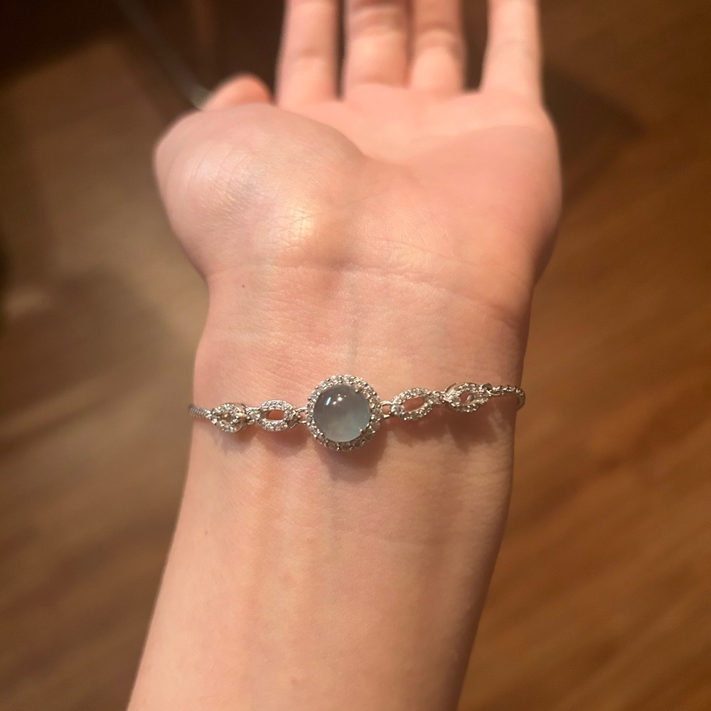 Natural Jadeite bracelet (S925) with certificate